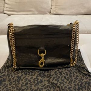 Rebecca Minkoff olive ostrich leather M.A.C bag